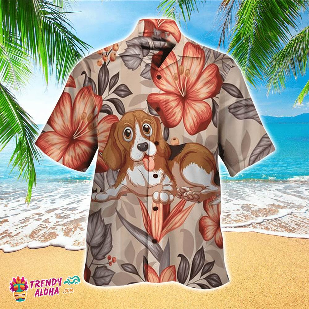 Beagle Hawaiian Shirt Cute Beagle Floral, Aloha Hawaiian Shirts
