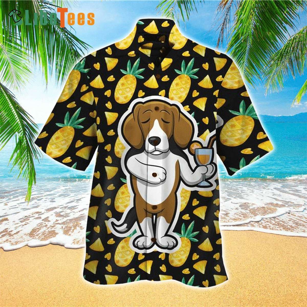 Beagle Pineapple Pattern Trendy Hawaiian Shirt, Dog Trendy Hawaiian Shirt Perfect Gifts For Your Loved Ones