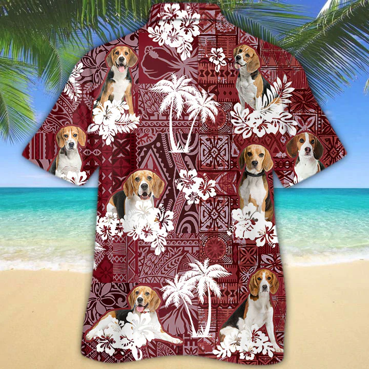 Beagle Red Trendy Hawaiian Shirt, Trendy Hawaiian Shirt For Men, Women, Aloha Shirt For Summer
