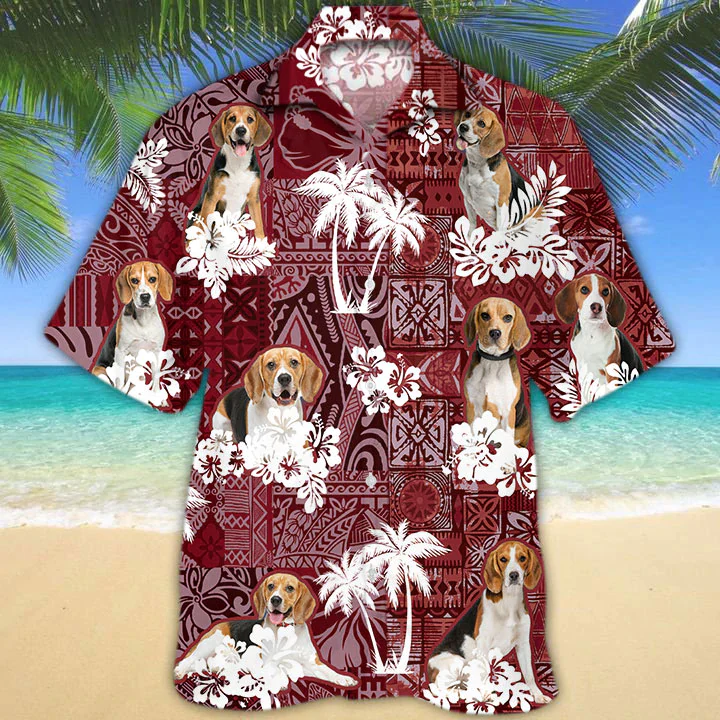 Beagle Red Trendy Hawaiian Shirt, Trendy Hawaiian Shirt For Men, Women, Aloha Shirt For Summer Beagle Red Trendy Hawaiian Shirt, Trendy Hawaiian Shirt For Men, Women, Aloha Shirt For Summer
