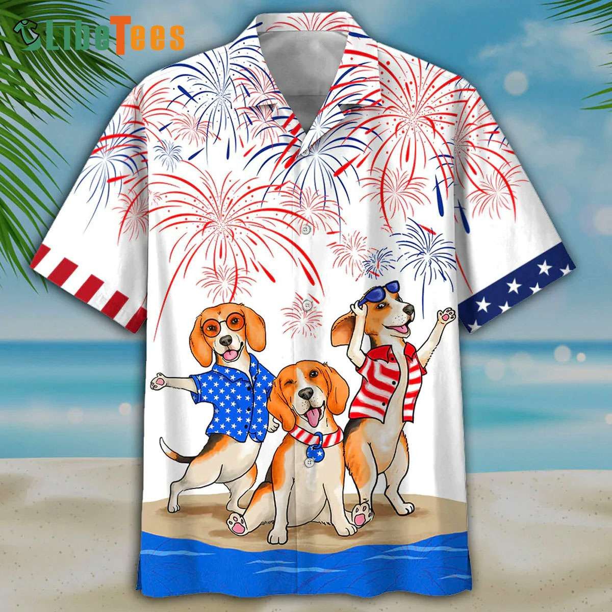 Beagle’s Patriotic Independence Day Hawaiian Shirt