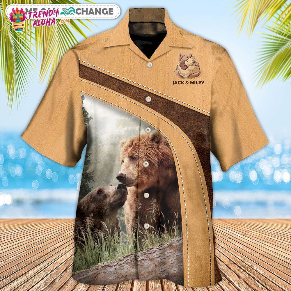 Bear An Old Bear Live Here With His Honey Personalized Hawaiian Shirt – Trendy Aloha