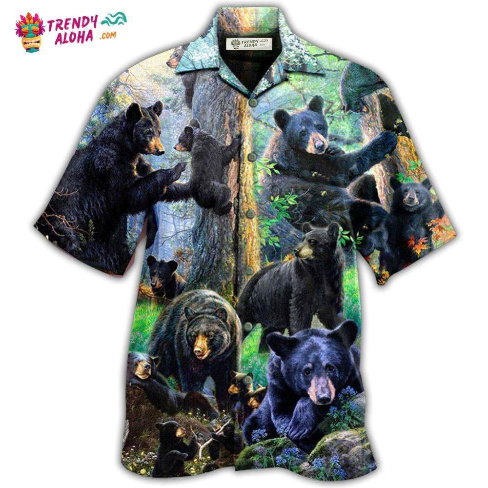 Bear Black Bear Family Into Spring Hawaiian Shirt – Trendy Aloha