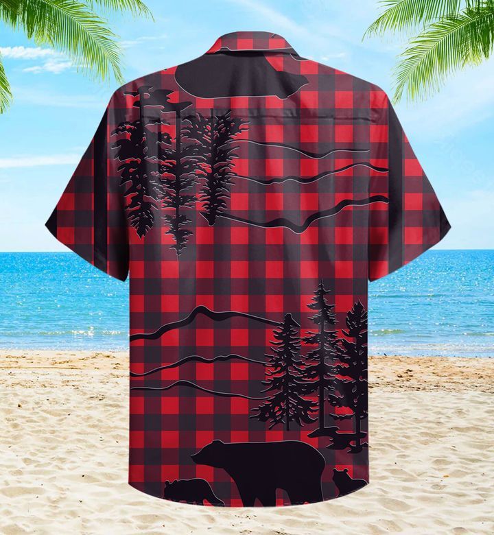 Bear Buffalo Check Trendy Hawaiian Shirt 3D Summer Gifts