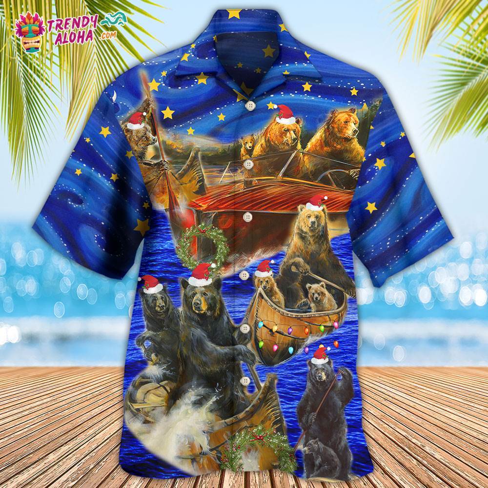 Bear Floats Boats Merry Christmas Hawaiian Shirt – Trendy Aloha