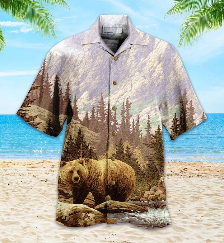 Bear Forest Brown Hawaiian Shirt 3D Summer Gifts