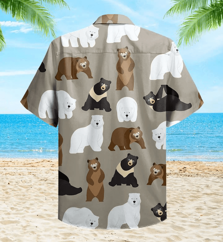 Bear Grey Trendy Hawaiian Shirt 3D Summer Gifts