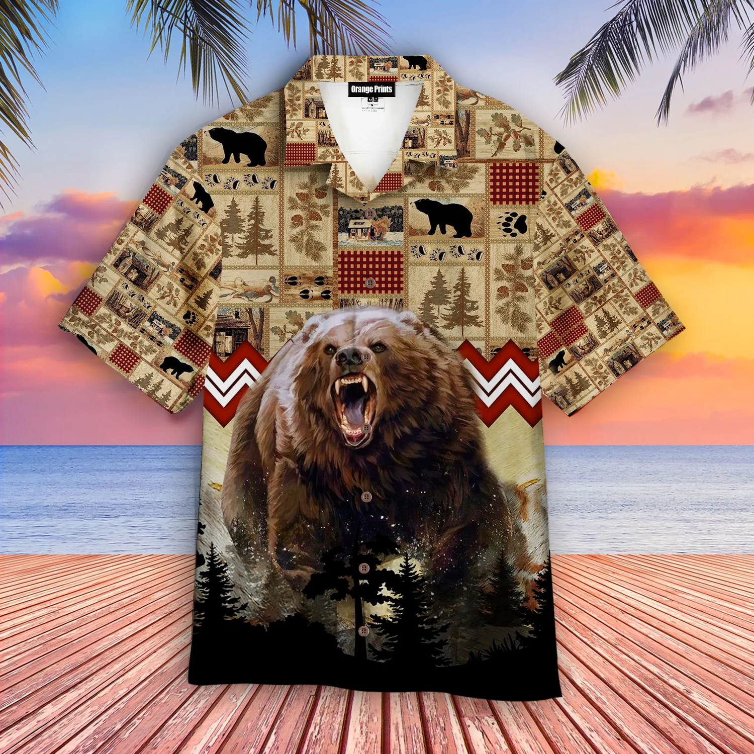 Bear Hunting Trendy Hawaiian Shirt
