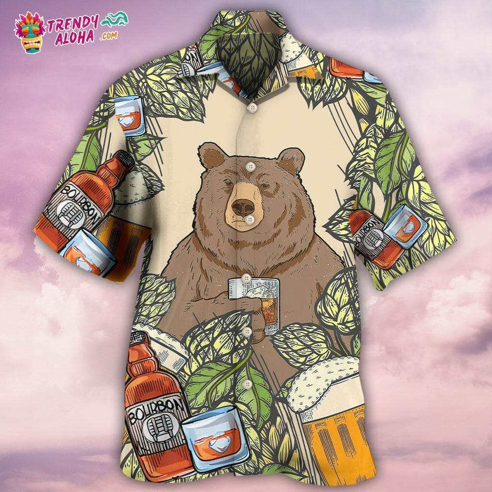 Bear I Drink Bourbon Hawaiian Shirt – Trendy Aloha