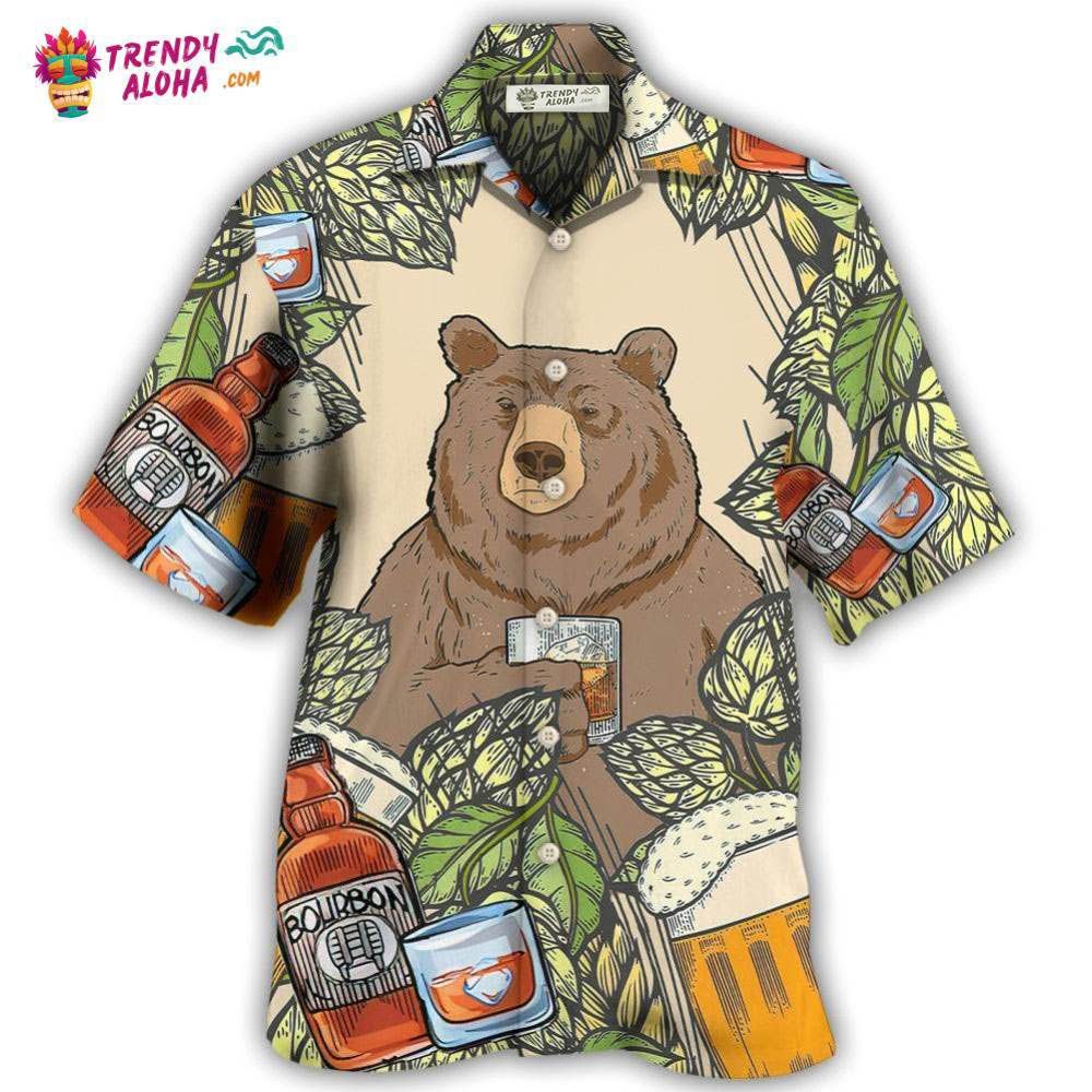 Bear I Drink Bourbon Hawaiian Shirt – Trendy Aloha