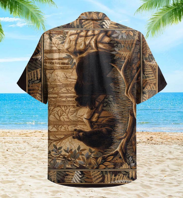 Bear In The Forest Vintage Yellow Trendy Hawaiian Shirt 3D Summer Gifts