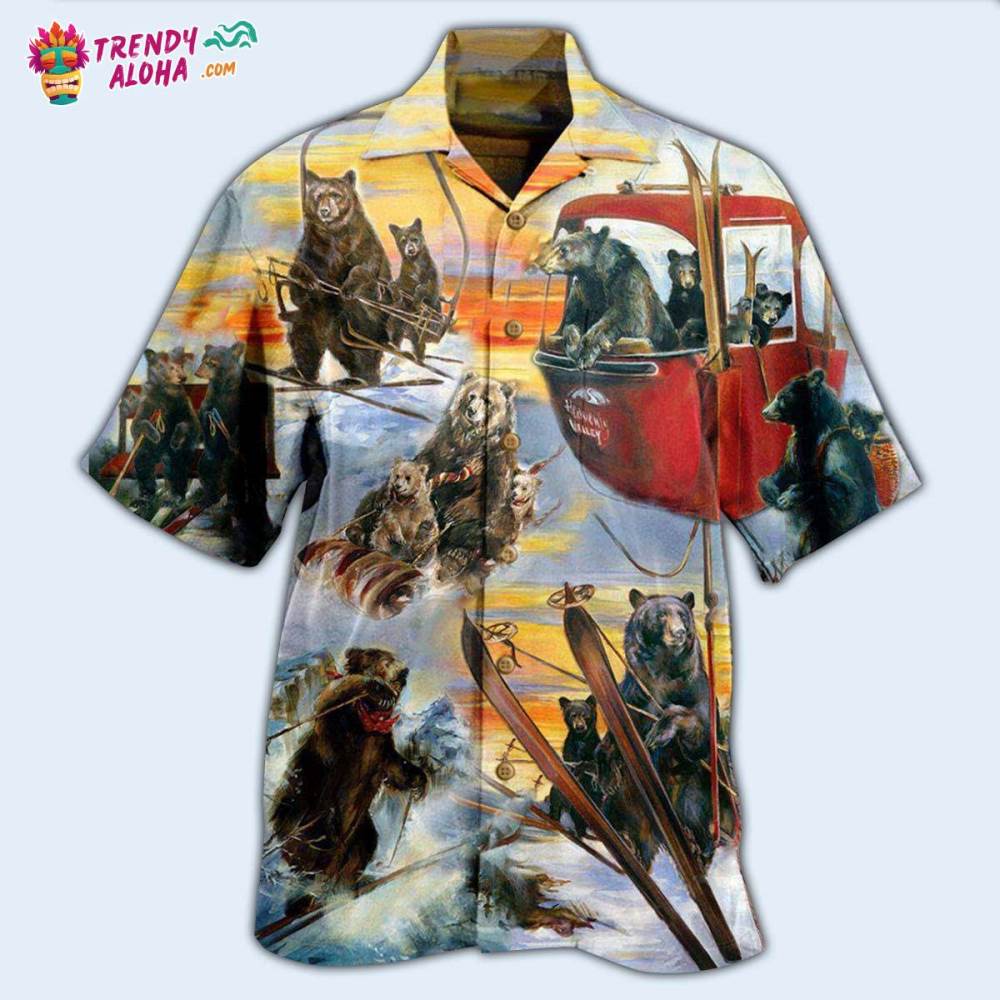 Bear Live Breathe Ski Funny Hawaiian Shirt – Trendy Aloha