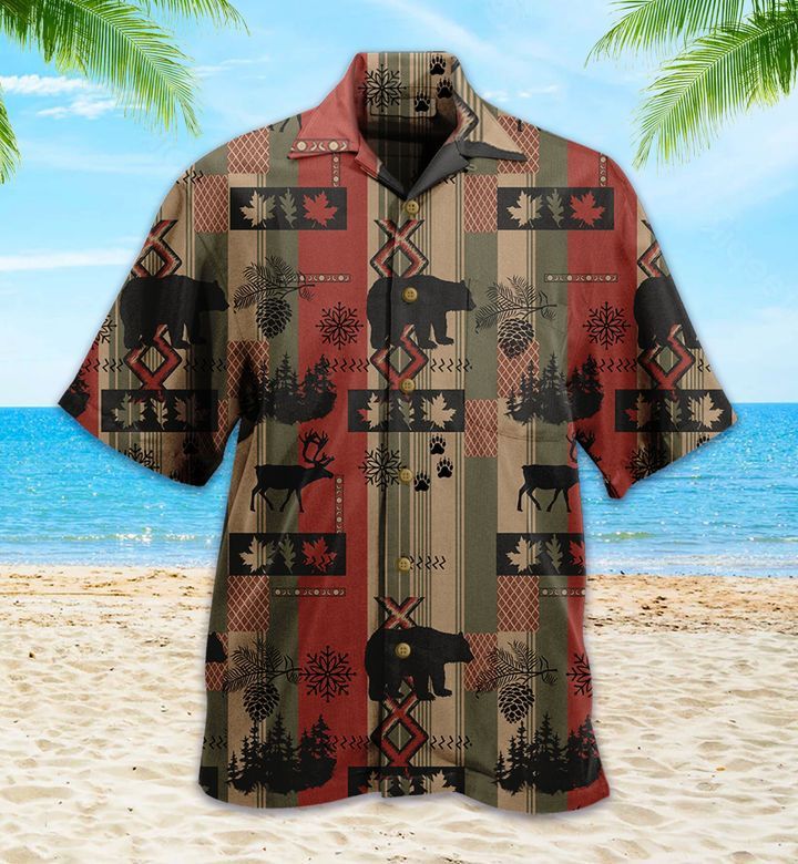 Bear Lodge Nature Wildlife Brown Hawaiian Shirt 3D Summer Gifts