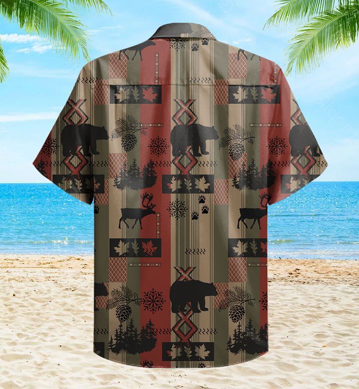 Bear Lodge Nature Wildlife Brown Trendy Hawaiian Shirt 3D Summer Gifts
