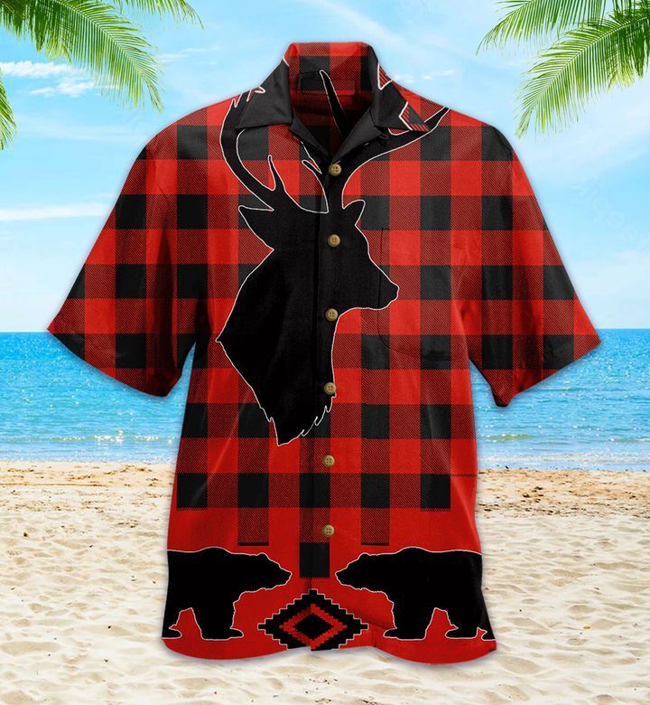 Bear Lodge Red Hawaiian Shirt 3D Summer Gifts
