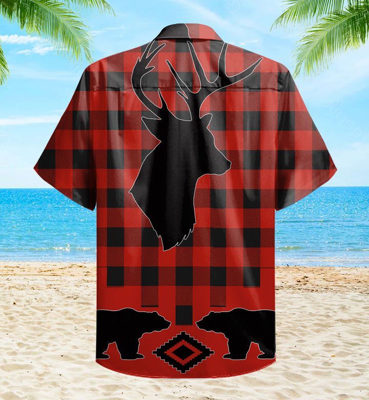 Bear Lodge Red Trendy Hawaiian Shirt 3D Summer Gifts