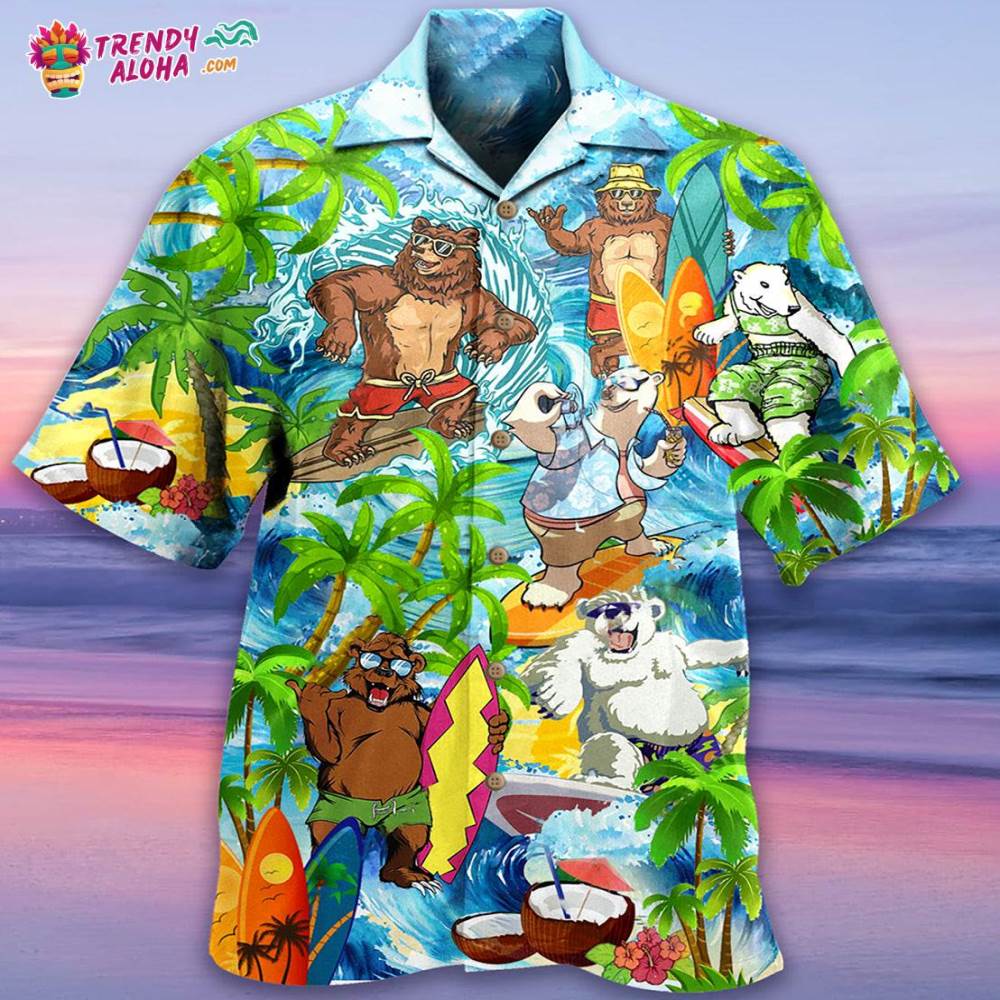 Bear Love Beach Love Animals Hawaiian Shirt – Trendy Aloha