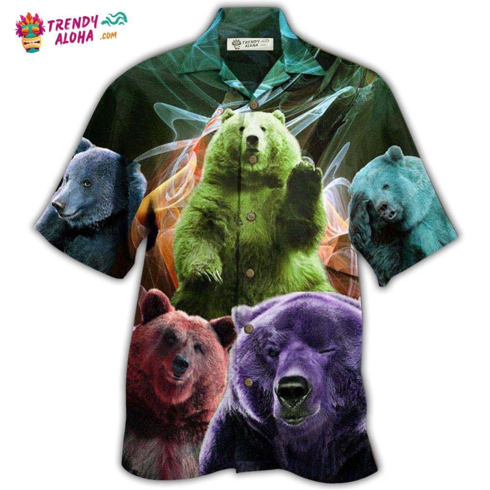 Bear Love Ligh Neon Hawaiian Shirt – Trendy Aloha