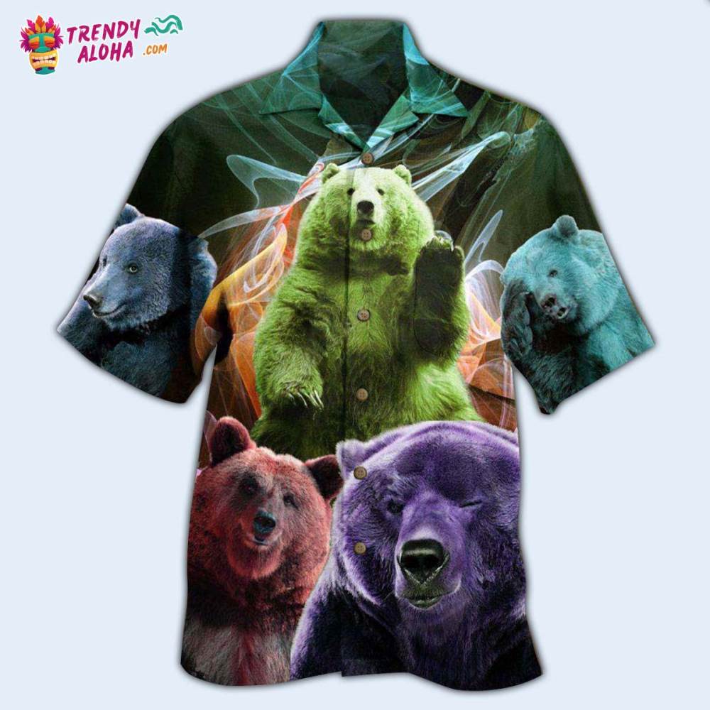 Bear Love Ligh Neon Hawaiian Shirt – Trendy Aloha