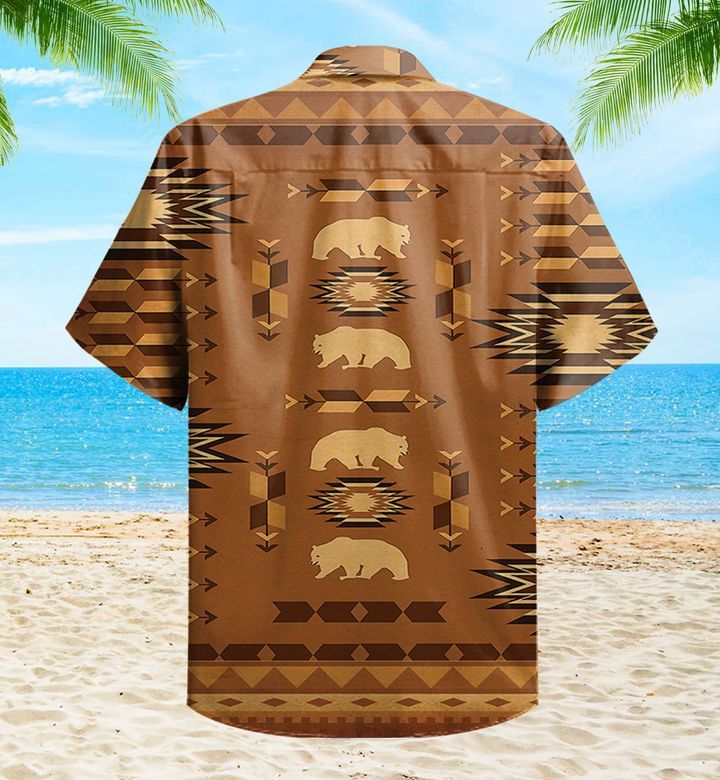 Bear Native Brown Trendy Hawaiian Shirt 3D, Bear Lover Trendy Hawaiian Shirt For Summer Gifts