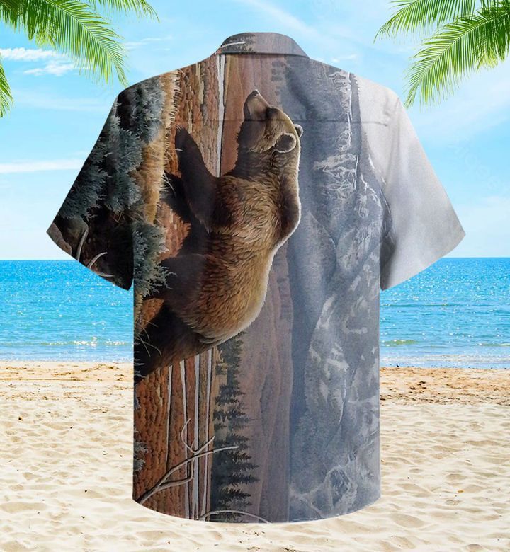 Bear On The Field Trendy Hawaiian Shirt 3D Summer Gifts