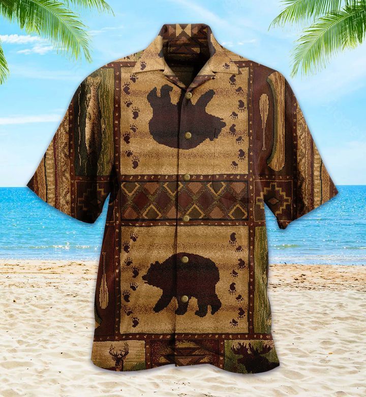 Bear Wilderness Rustic Brown Hawaiian Shirt 3D Summer Gifts