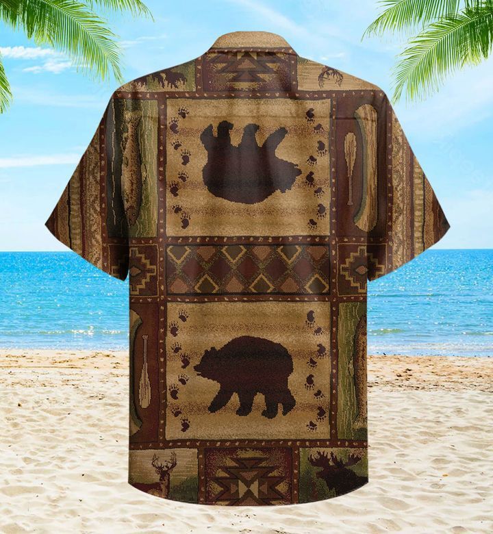 Bear Wilderness Rustic Brown Trendy Hawaiian Shirt 3D Summer Gifts
