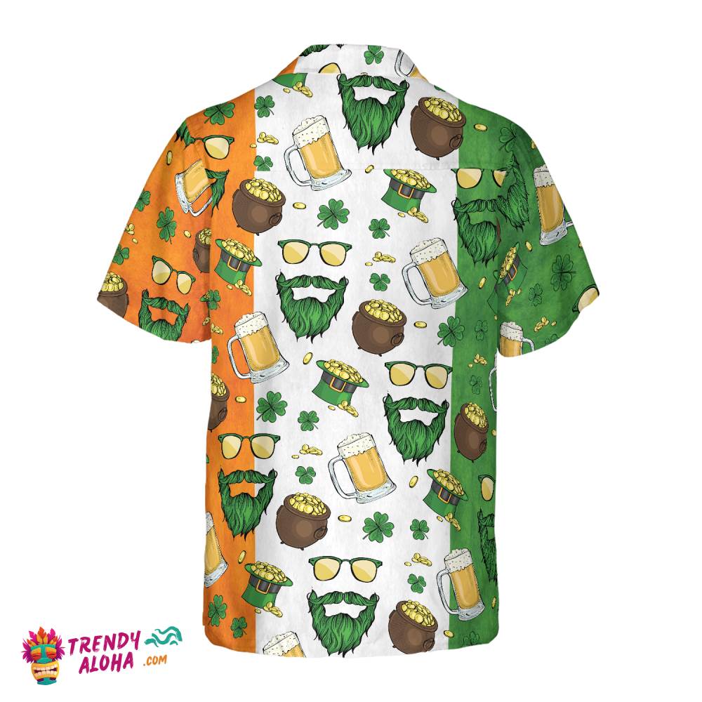 Beard Saint Patrick’s Day Seamless Pattern Hawaiian Shirt
