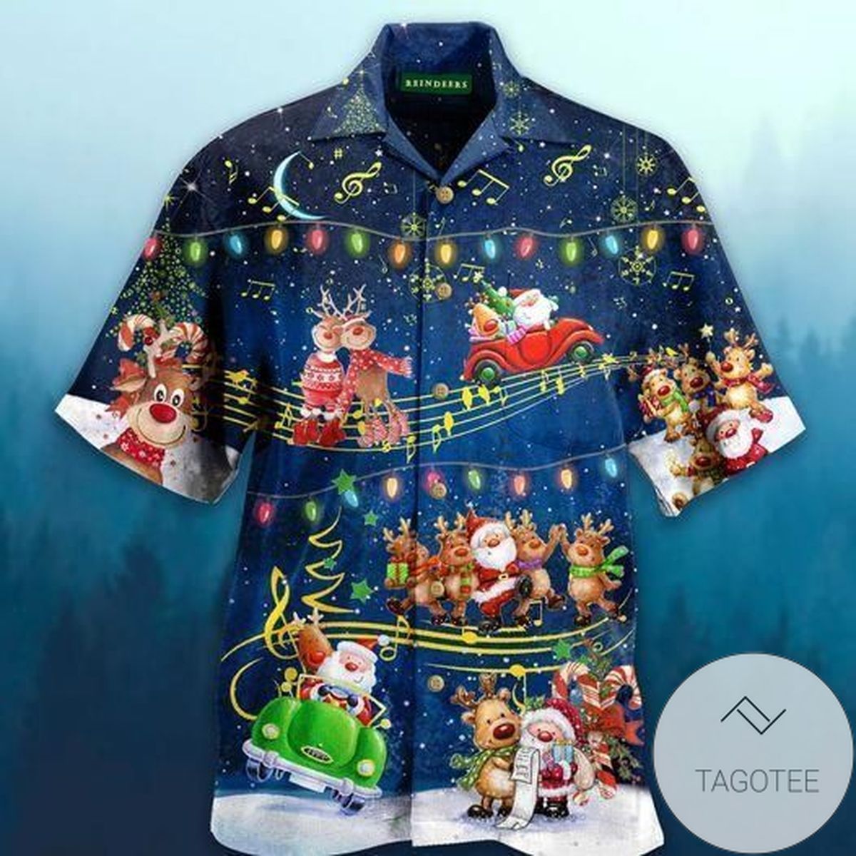 Beautiful Christmas Music Santa Claus Unisex Hawaiian Shirts