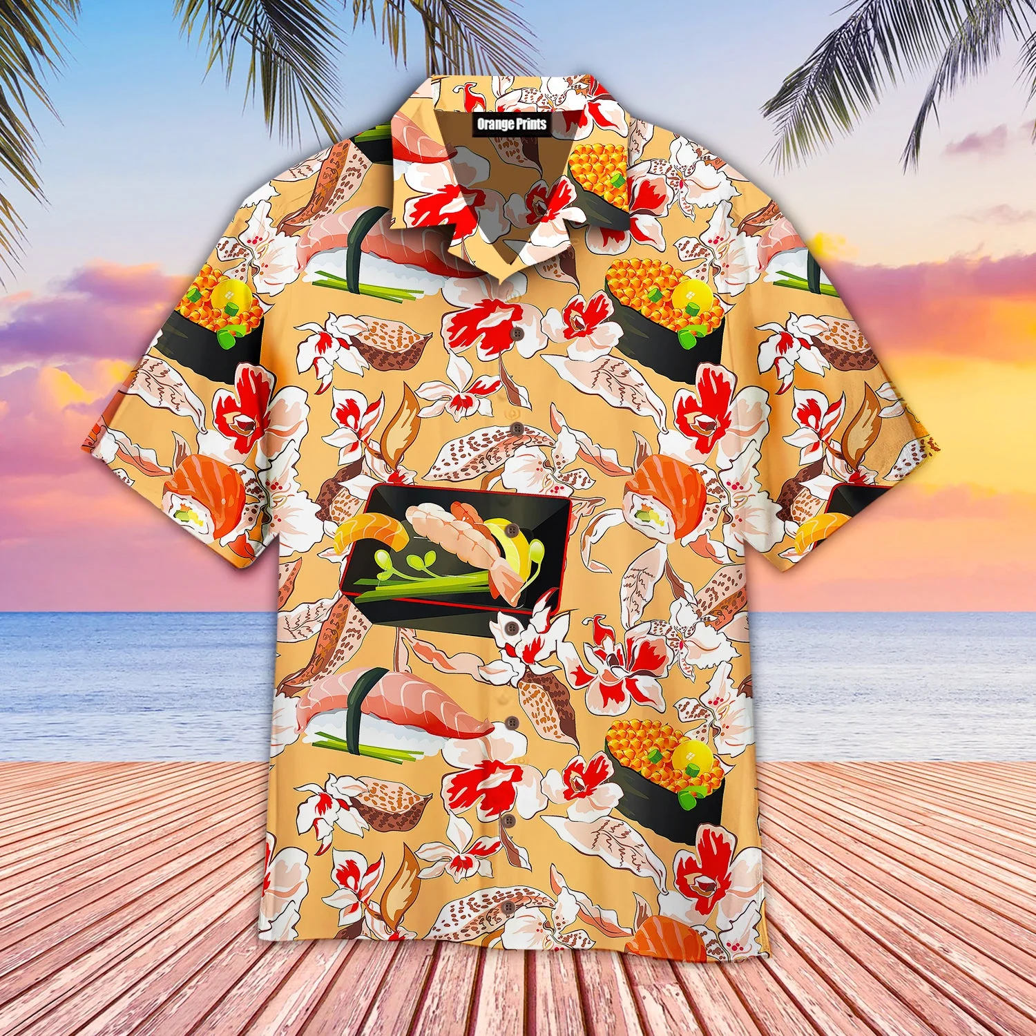 Beautiful Classic Japanese Sushi Floral Hawaiian Shirt