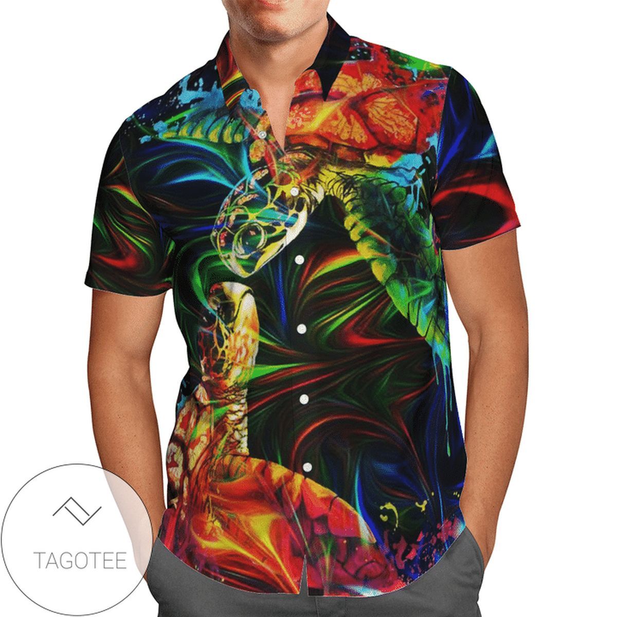 Beautiful Full Color Turtle Hawaiian Shirt Exquisite Design