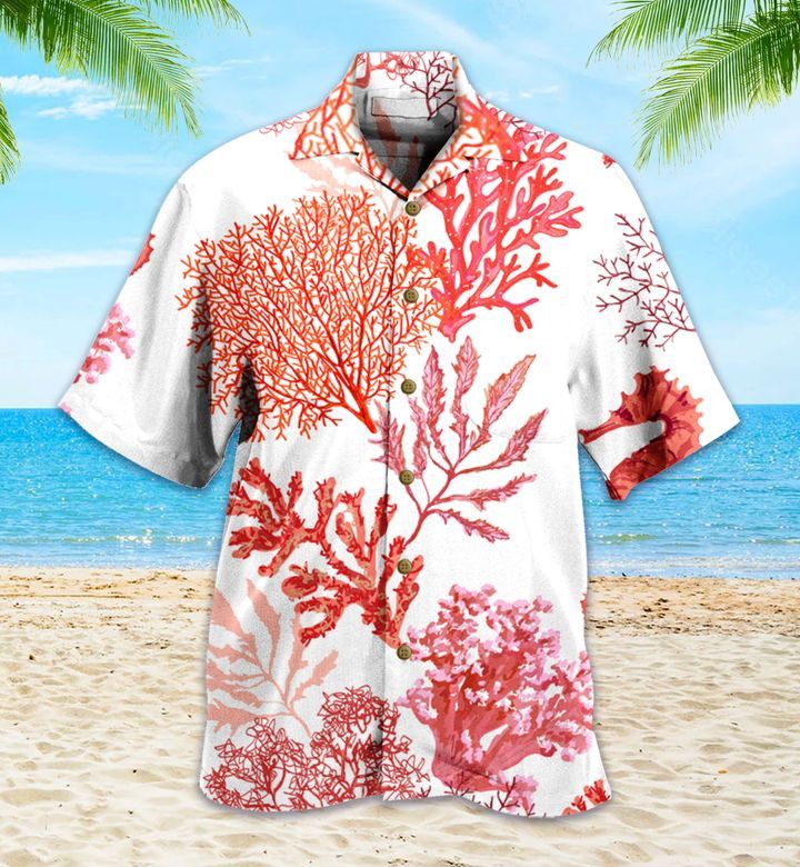 Beautiful Sea Horse Coral Red Hawaiian Shirt 3D Summer Gifts