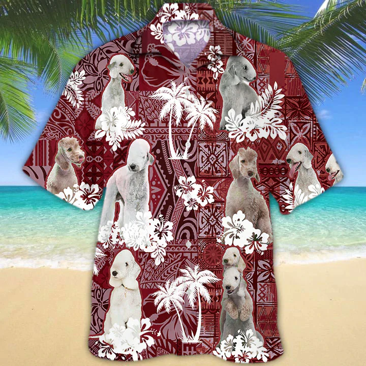 Bedlington Terrier Red Trendy Hawaiian Shirt, Trendy Hawaiian Shirt For Men, Women, Aloha Shirt For Summer
