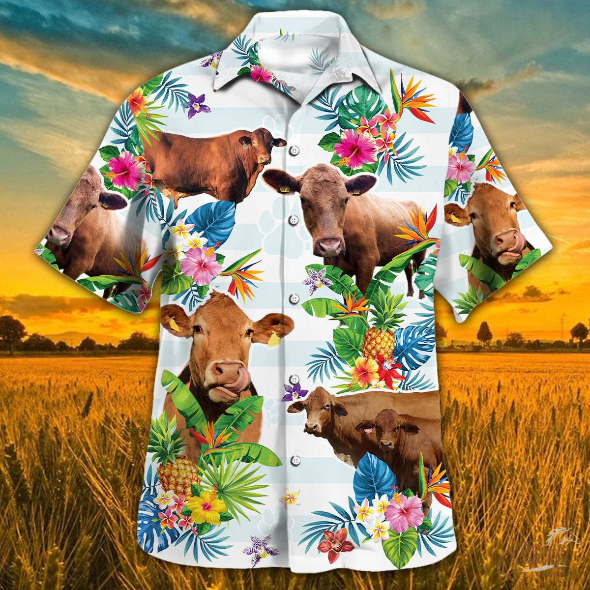 Beefmaster Cattle Tropical Flower Trendy Hawaiian Shirt Summer Gifts