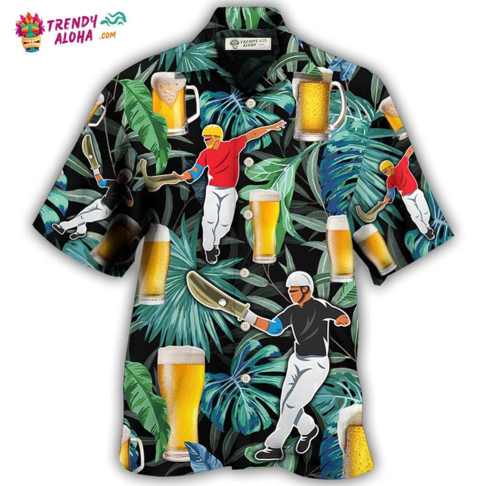 Beer And Jai Alai Tropical Pattern Hawaiian Shirt – Trendy Aloha Beer And Jai Alai Tropical Pattern Hawaiian Shirt – Trendy Aloha