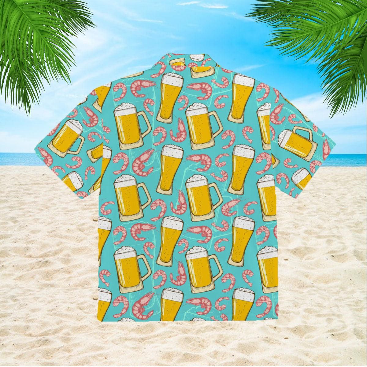 Beer And Shrimps Trendy Hawaiian Shirt For