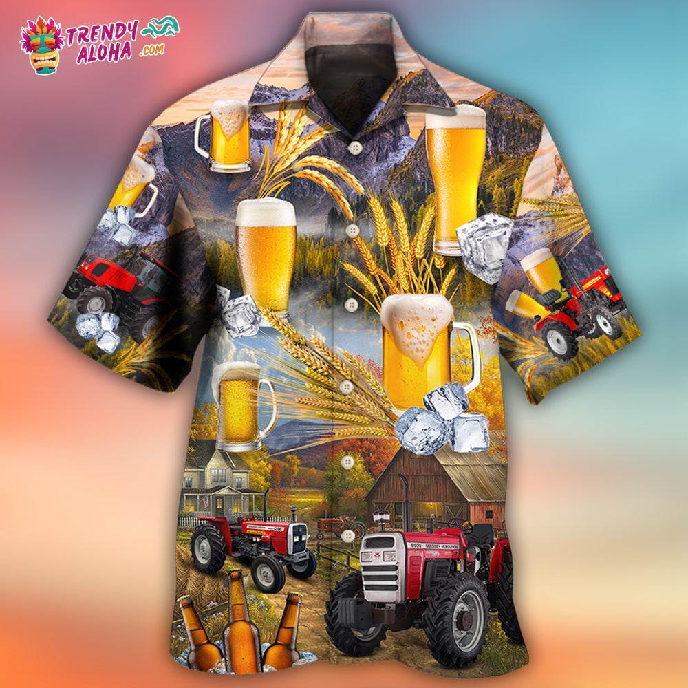 Beer And Tractor Autumn Farm Life Hawaiian Shirt – Trendy Aloha