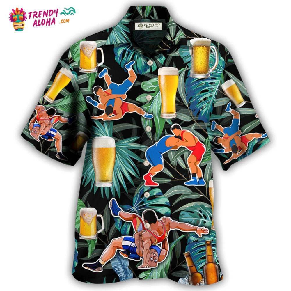Beer And Wrestling Tropical Pattern Hawaiian Shirt – Trendy Aloha Beer And Wrestling Tropical Pattern Hawaiian Shirt – Trendy Aloha