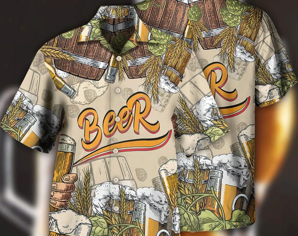 Beer Born To Drink – Trendy Hawaiian Shirt, Hawaii Shirt Party Summer, Tropical Beach Shirt Button Down Shirt, Best Gifts For Men, Hawaiian Set.