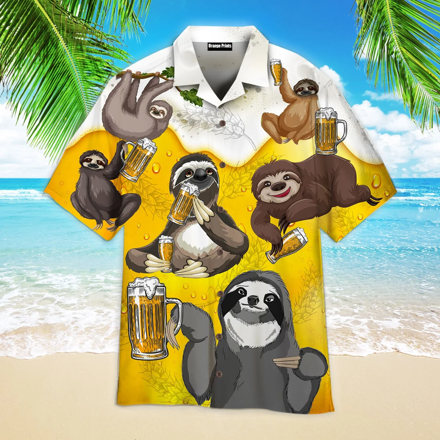 Beer Drinker Beer Sloth Trendy Hawaiian Shirt
