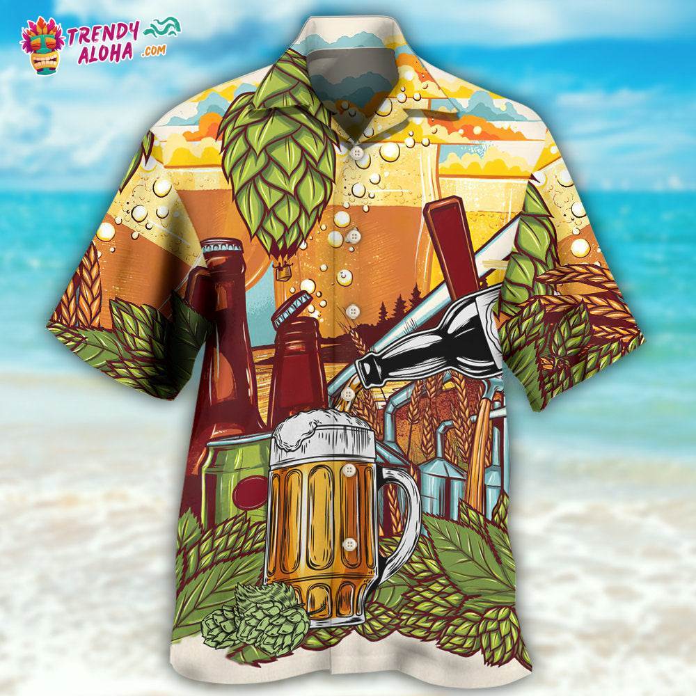 Beer Drinking It’S Beer Time Hawaiian Shirt – Trendy Aloha