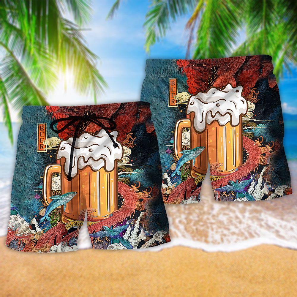 Beer Favorite Cool Style Trendy Aloha Hawaiian Beach Shorts