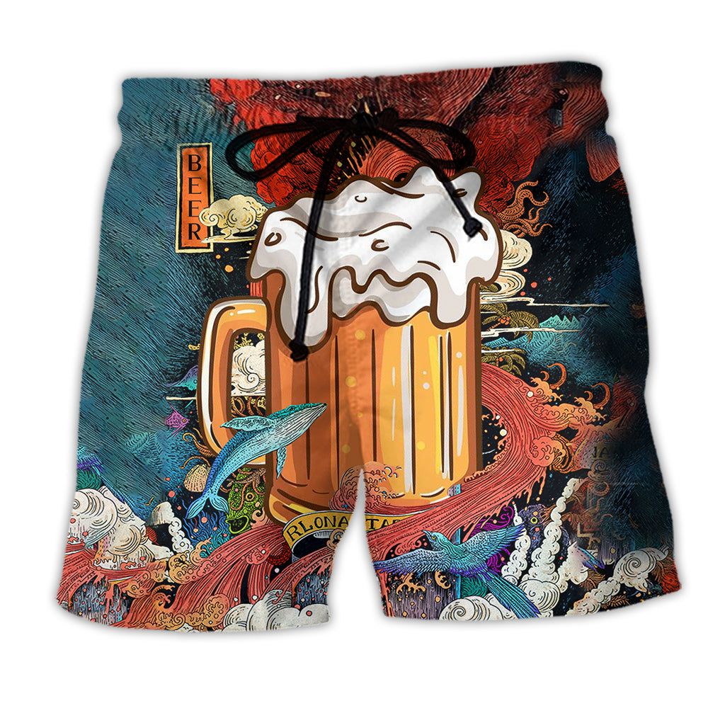 Beer Favorite Cool Style Trendy Aloha Hawaiian Beach Shorts