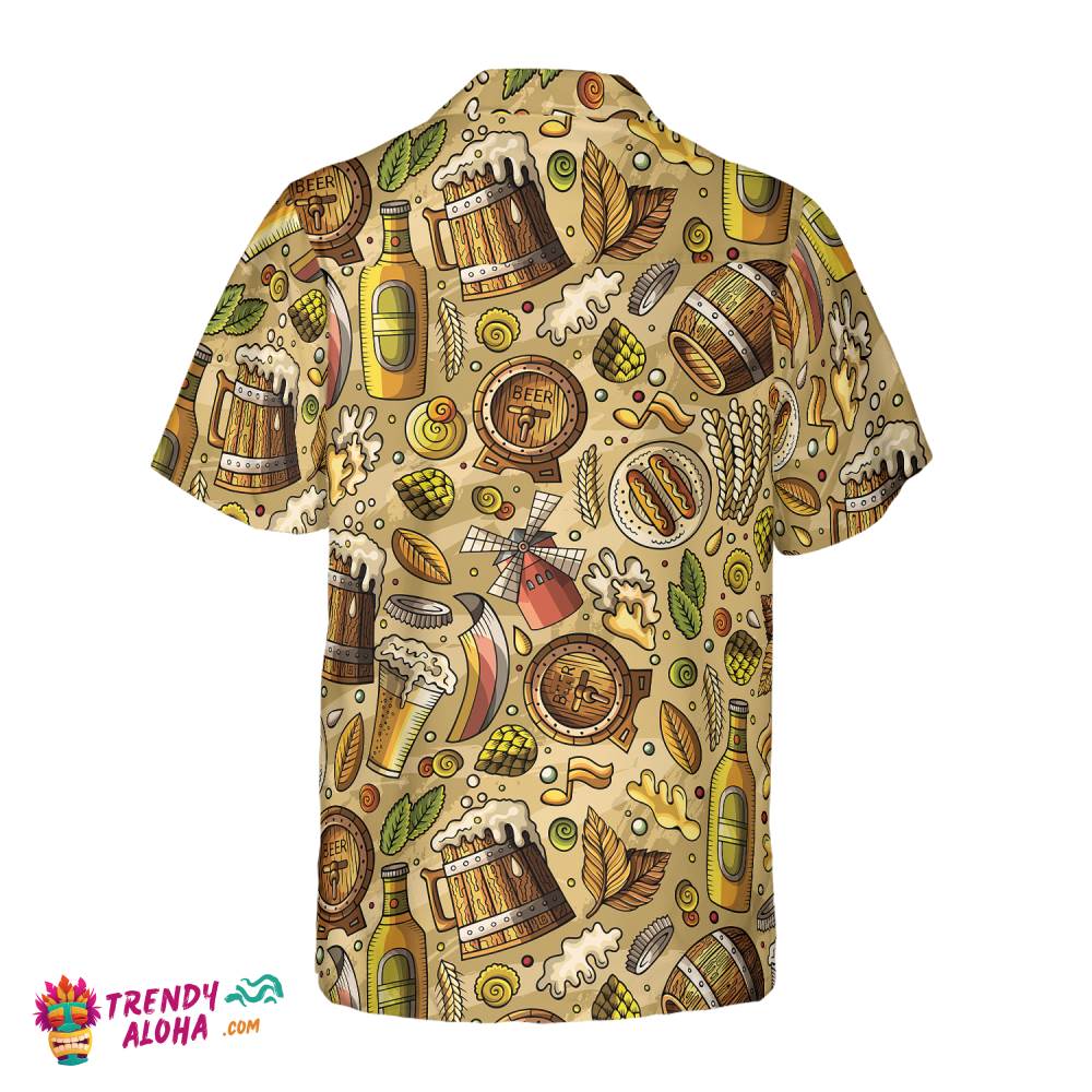 Beer Fest Seamless Pattern Hawaiian Shirt