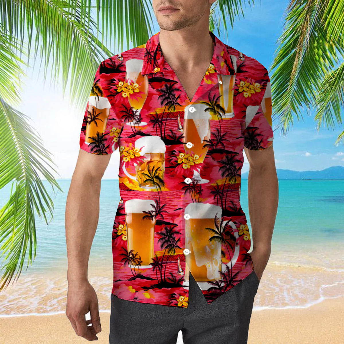 Beer Hawaii Tropical Trendy Hawaiian Shirt