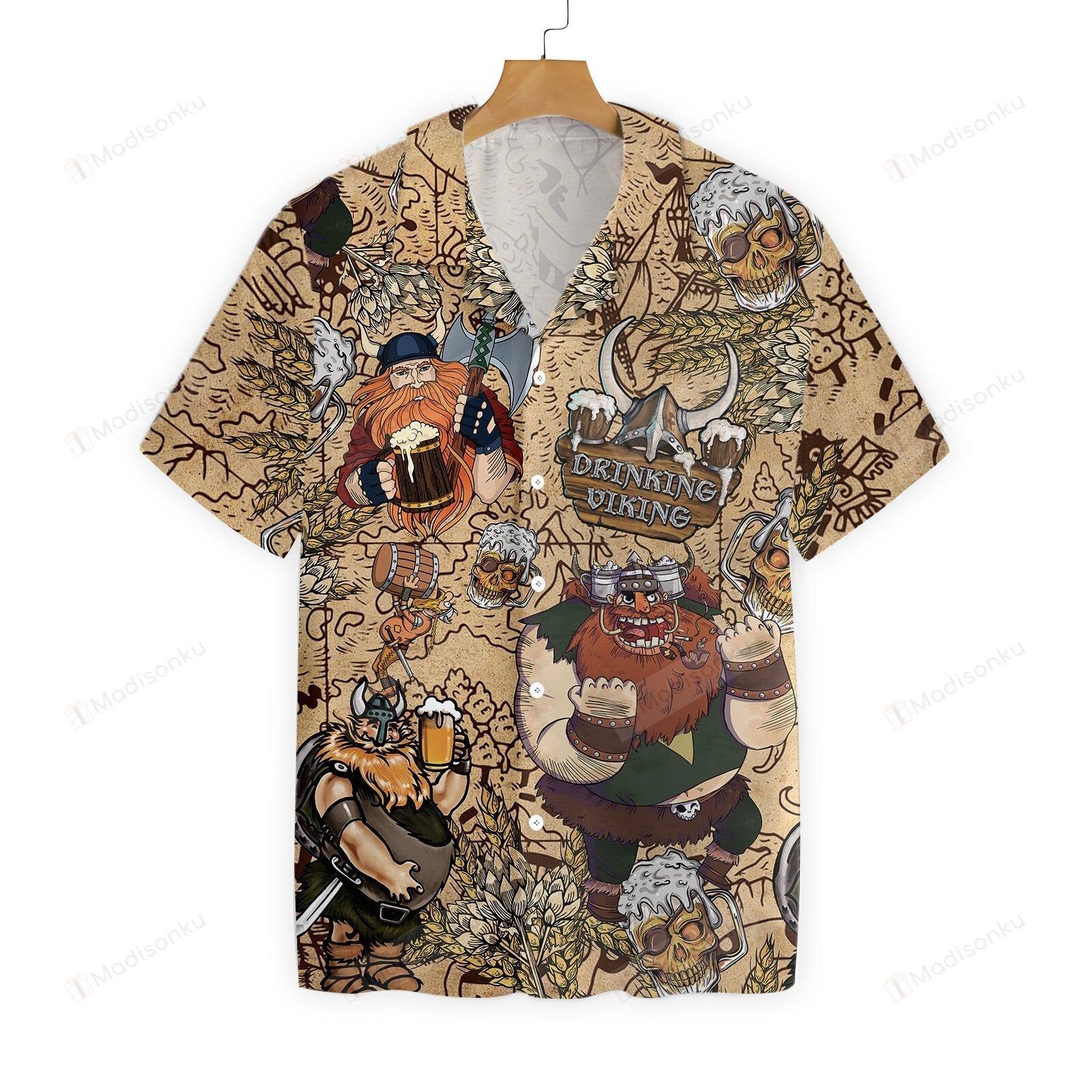 Beer Hawaiian Shirt Beer Drinking Viking Aloha Shirt