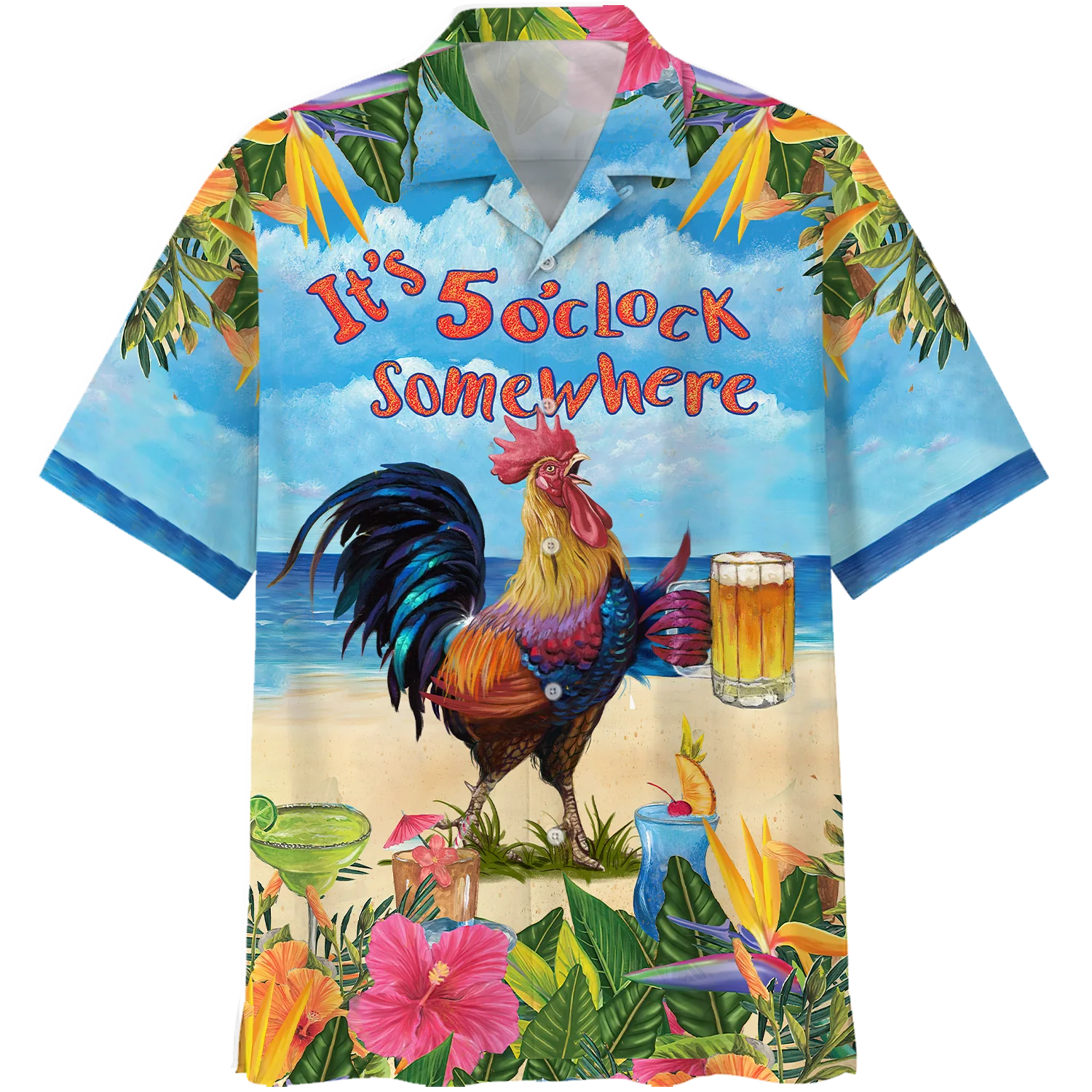 Beer Hawaiian Shirt Chicken Beer Its 5 O Clock Somewhere Aloha Shirt Beer Hawaii Shirt