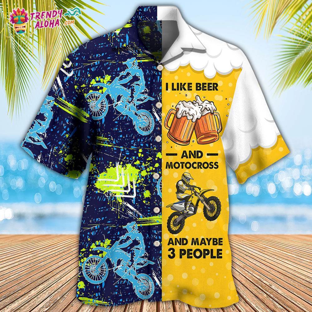 Beer I Like Beer And Motocross Hawaiian Shirt – Trendy Aloha