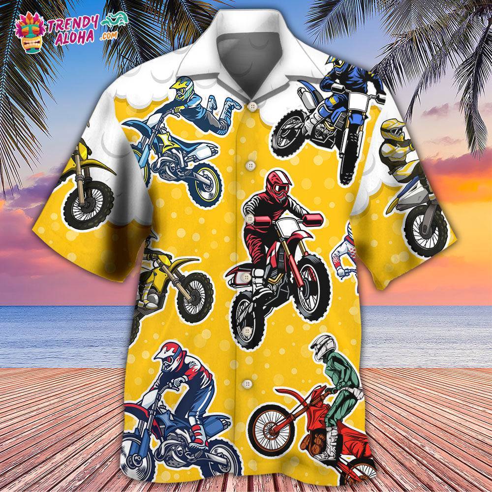 Beer I Like Beer And Motocross Style Hawaiian Shirt – Trendy Aloha