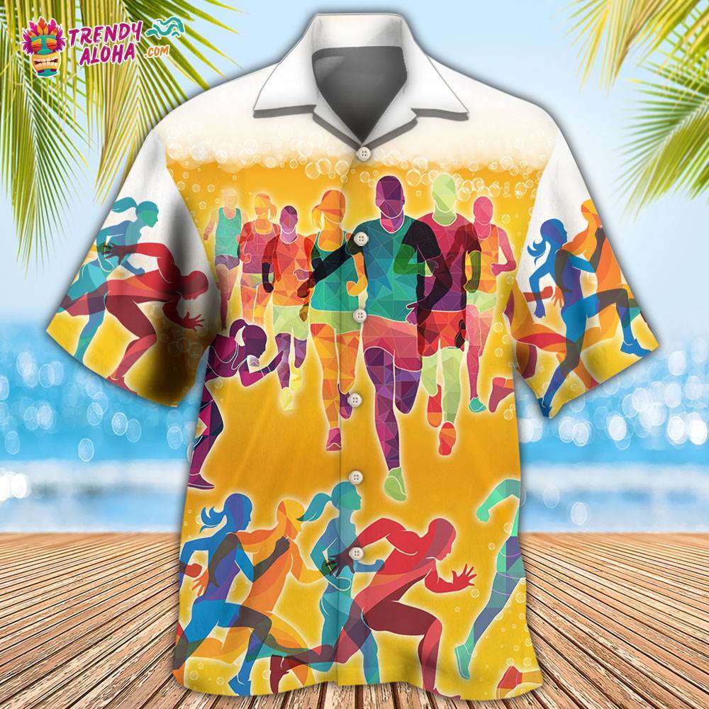 Beer I Like Beer And Running Hawaiian Shirt – Trendy Aloha